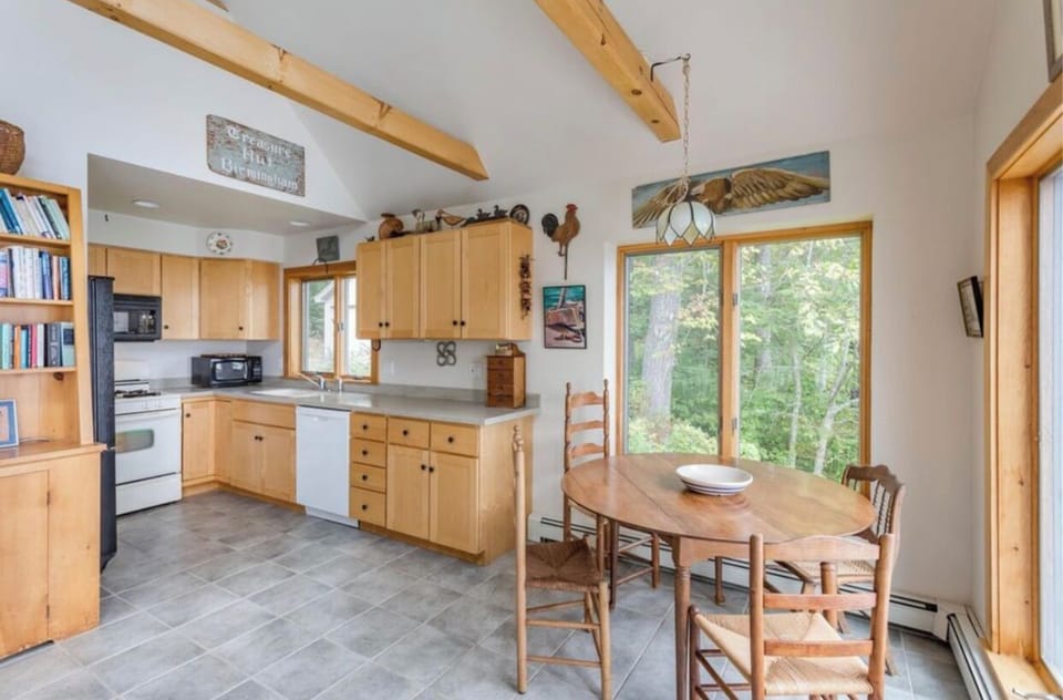Kitchen and dinner table.