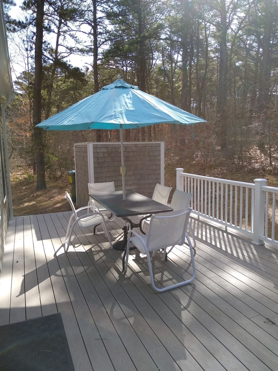 Back deck is a lovely spot to dine al fresco.