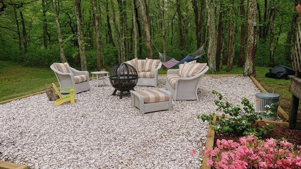 Fire Pit, Outdoor Sofas, Hammock and Shell Patio