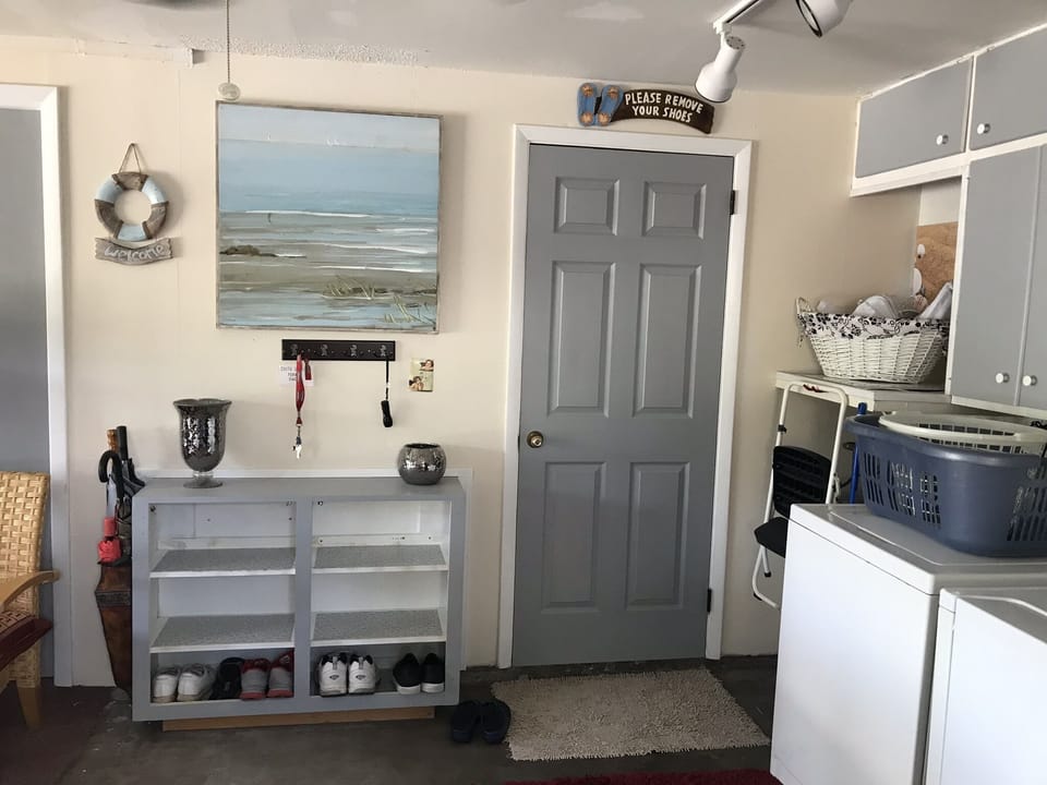 Garage and entry to house