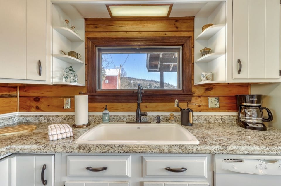 Large Farm Kitchen Sink with Window above