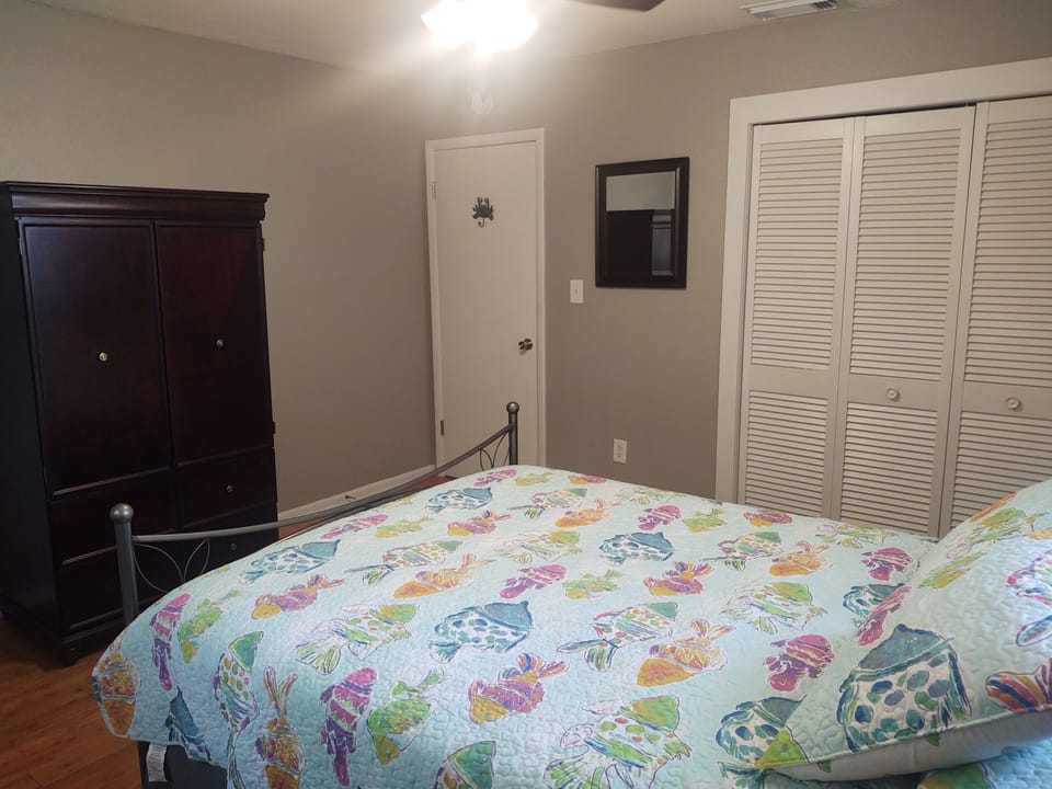 Queen room with SmartTV, Roku stick, large closet and blackout curtains