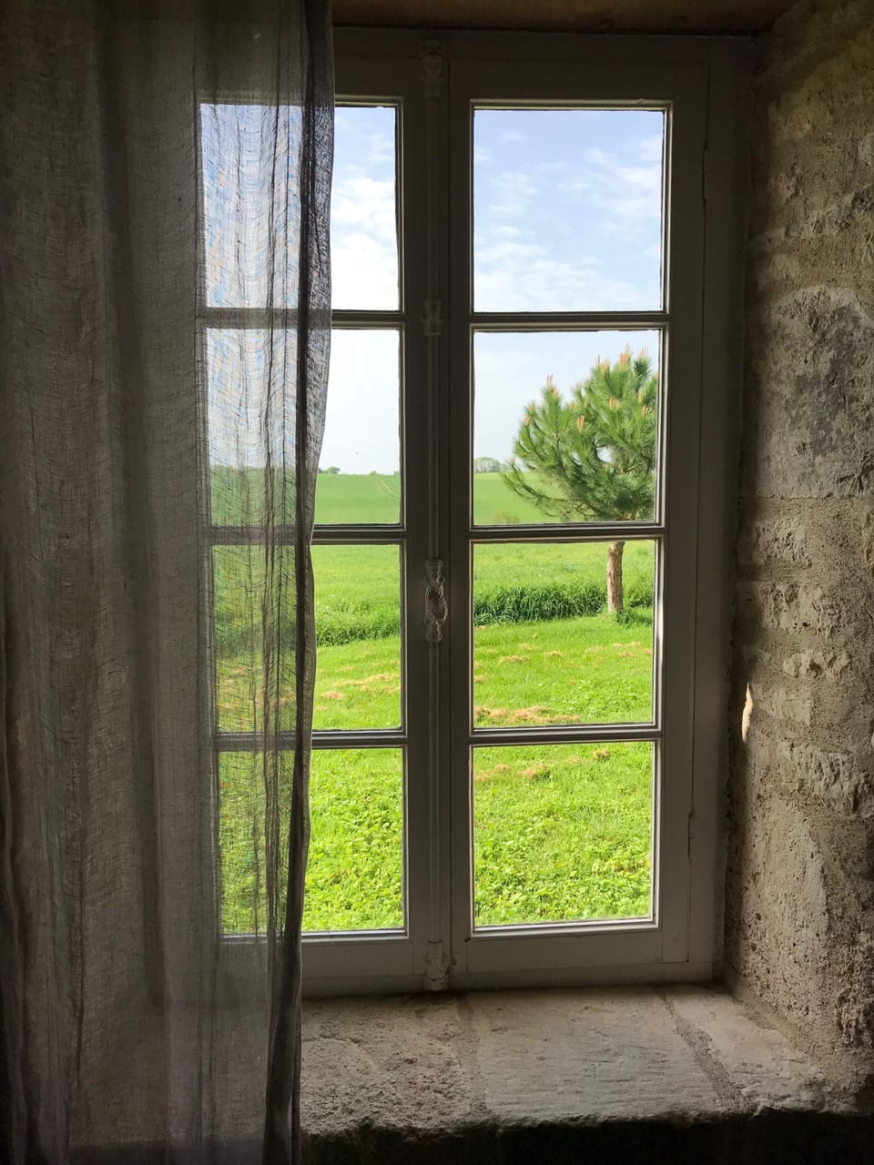 Looking out onto open countryside from the Pressoir.