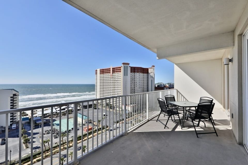 Private balcony with a view of the Gulf.