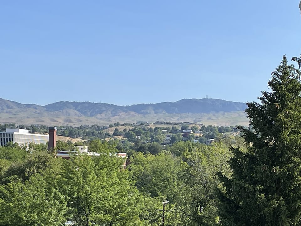 View of the Boise foothills from the patio.