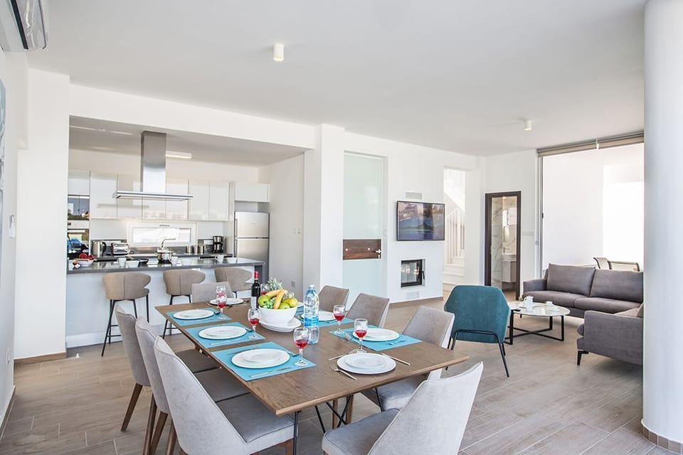 Dining Area with table and chairs to seat 8 people