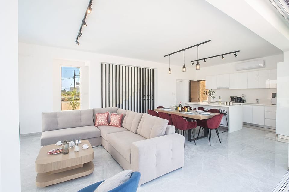 Living room and dining area