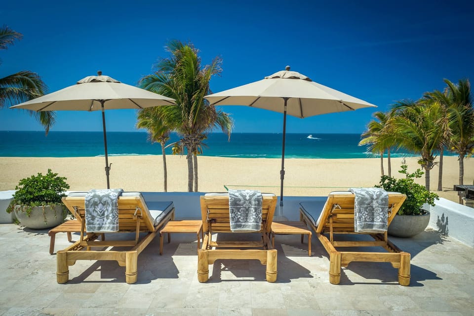 Soak up sun while laying in one of the several lounge chairs found along the terrace