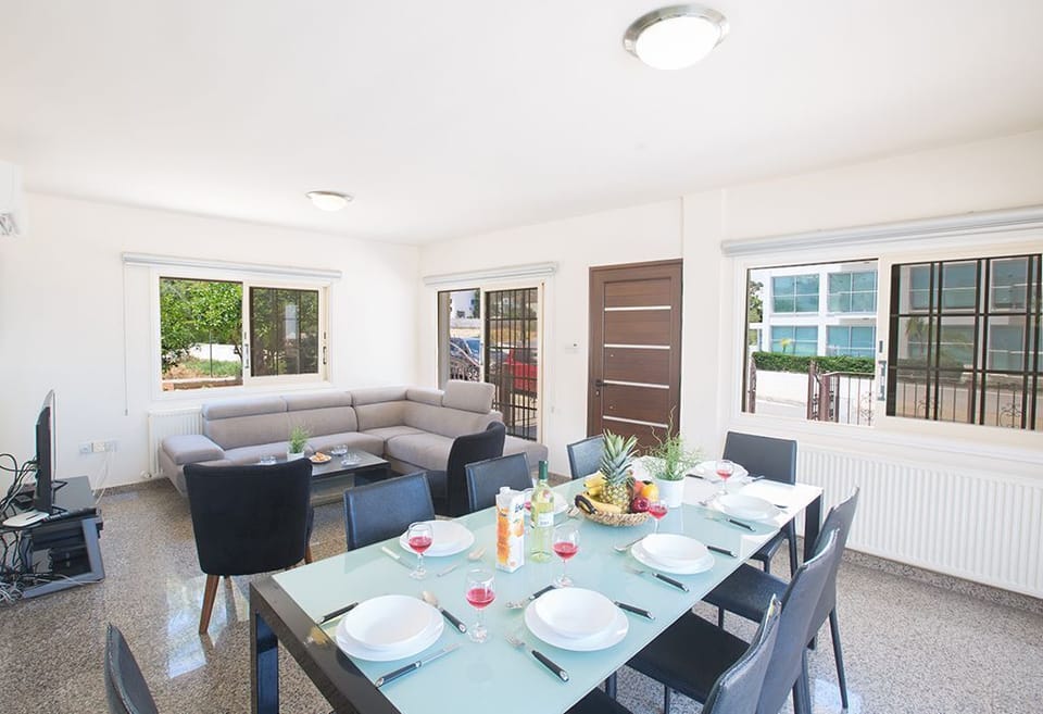 Living room and dining area