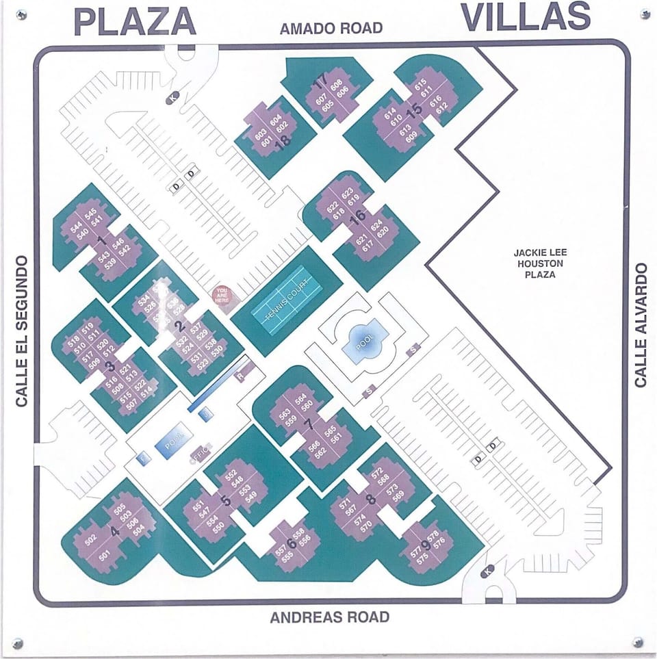 Plaza Villas Complex Map - Downtown Palm Springs