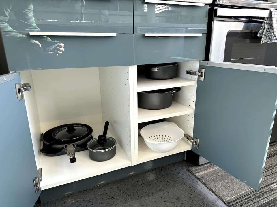 Kitchen storage with organized supplies
