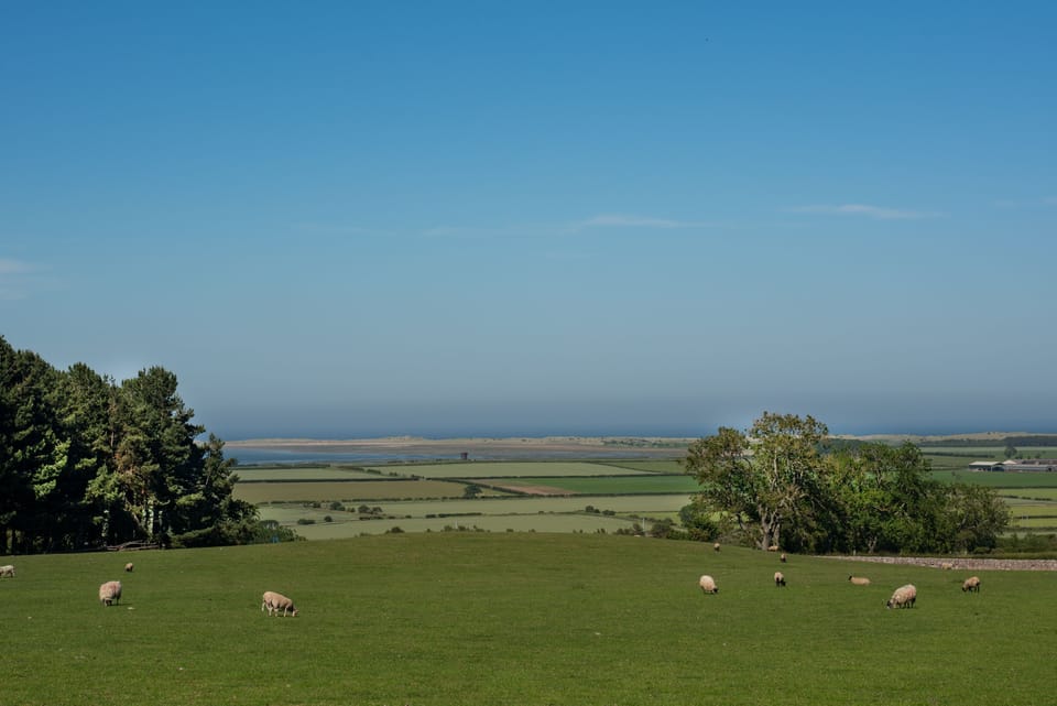 Overview Cottage - view to the coast and the Holy Island of Lindisfarne