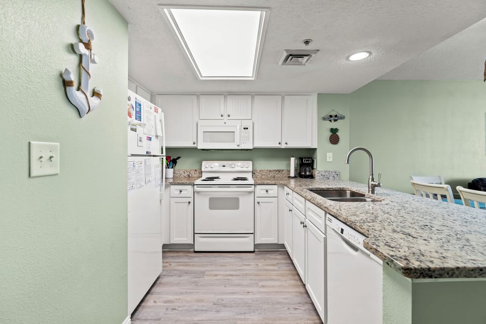 A fully stocked kitchen makes meal preparation a breeze.