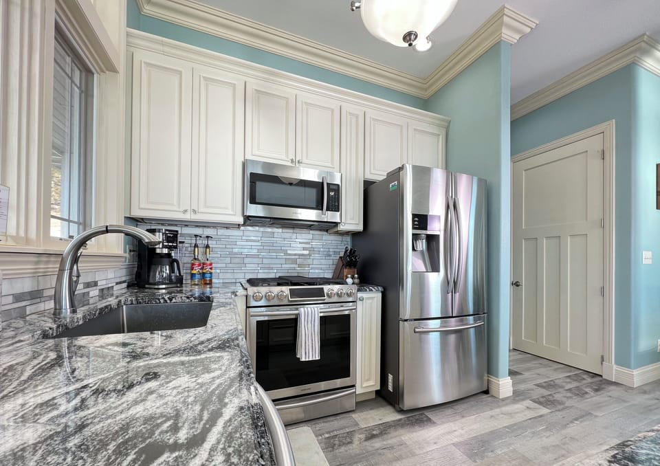 Upscale kitchen with gas stove