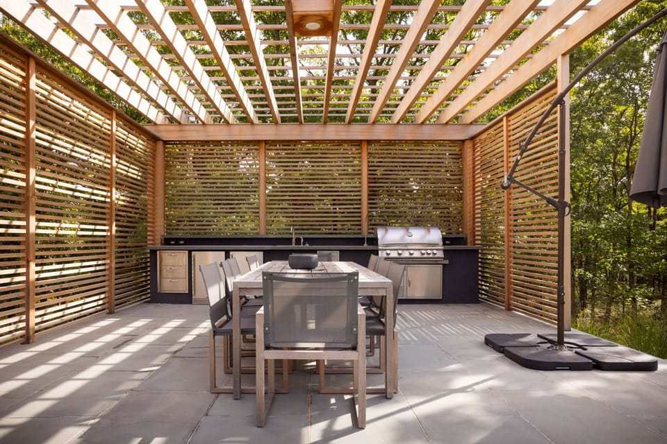 Shaded Expansive Outdoor Kitchen