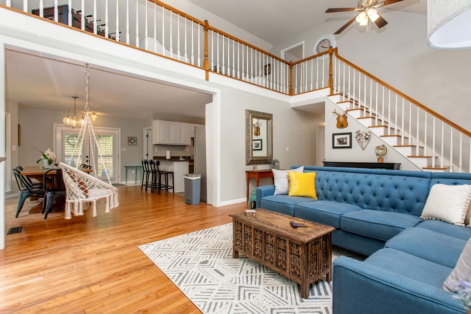 The living room is open to the Dining room and the kitchen! Don't miss a thing!