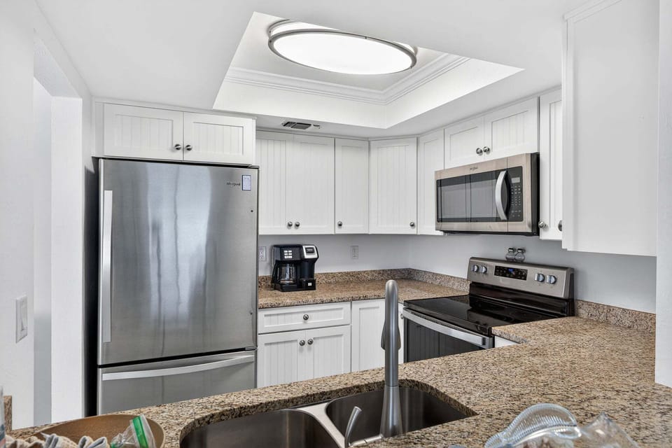 Kitchen with stainless steel appliances
