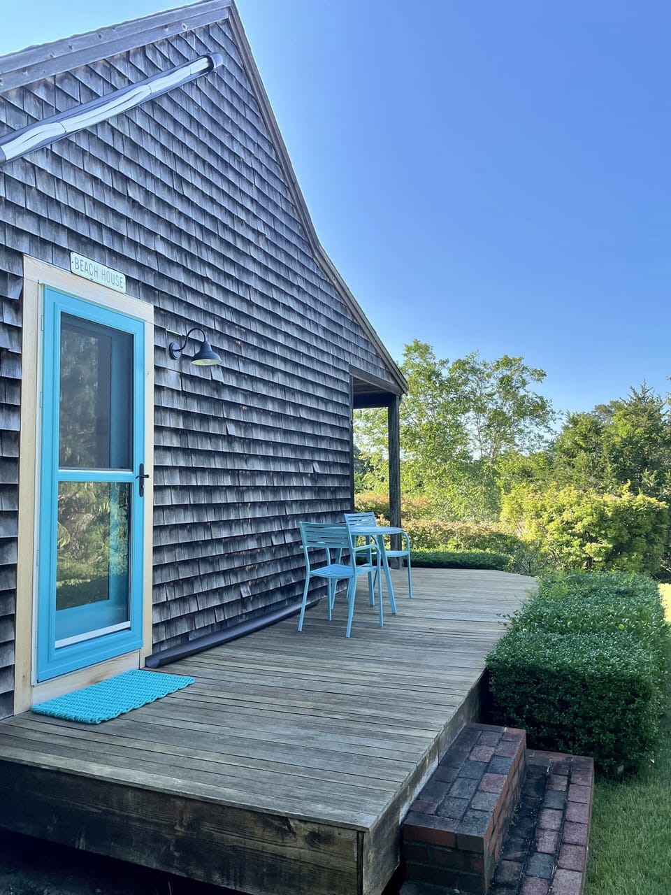 The side deck is just off the kitchen and a lovely spot for breakfast.