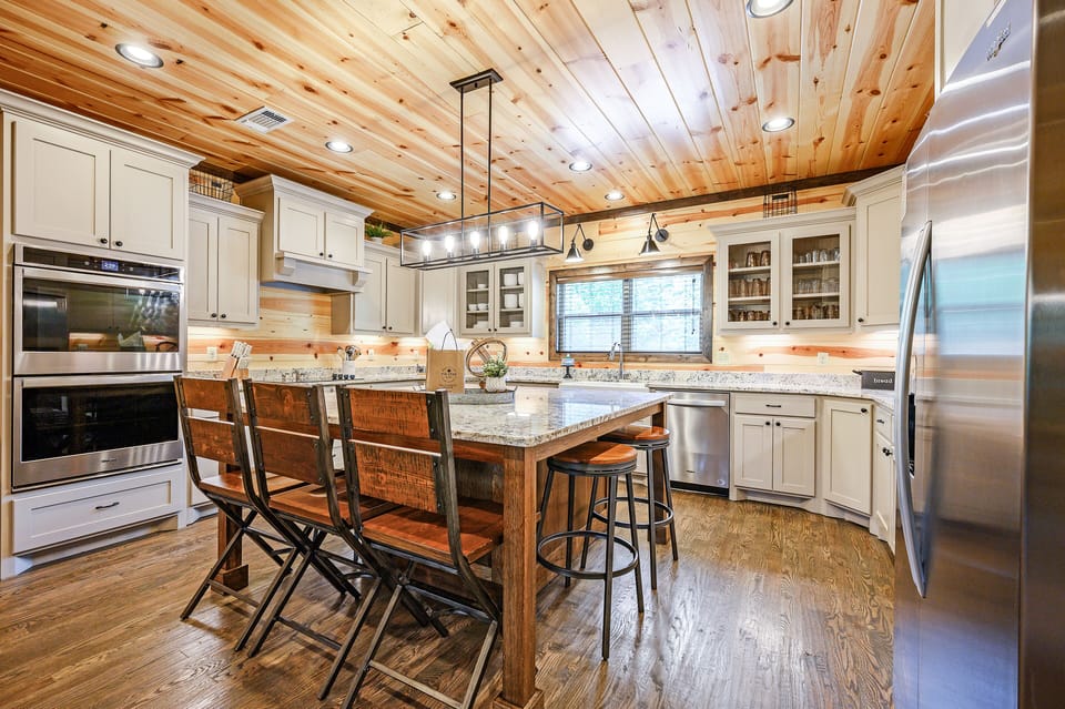 The double oven and large fridge are perfect for hosting.