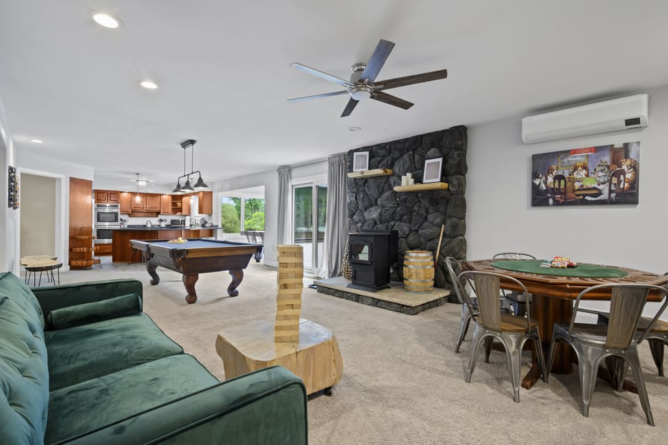 Poker Table, Giant Jenga, Board Games & More near Kitchen Open Layout 