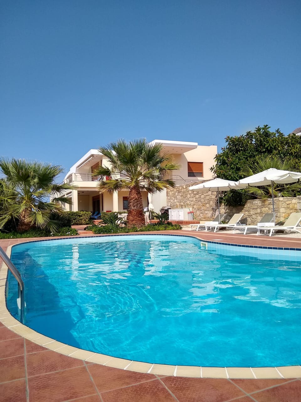 Large pool is shared by guests
at Tholos Bay Suites