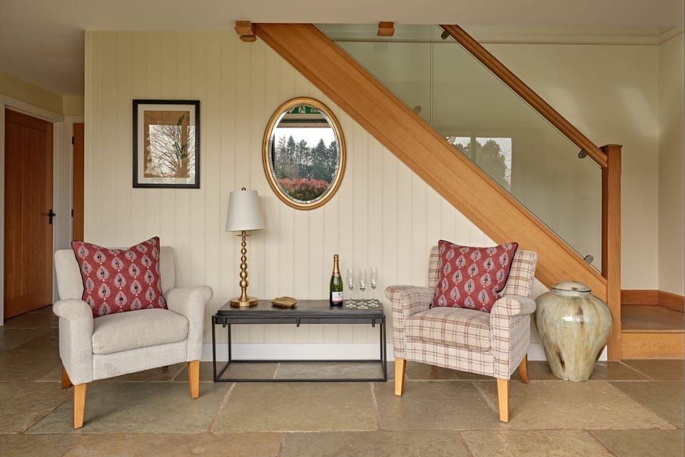 Free-standing bath at Big Barn, Welsh Borders