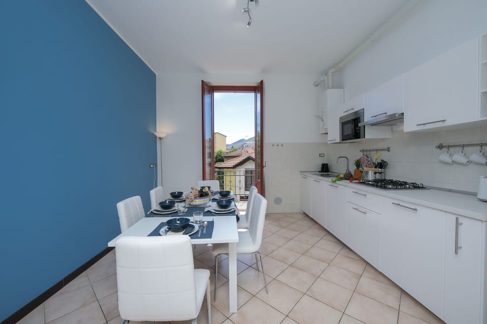 Kitchen with microwave and toaster