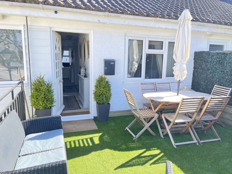 The terrace and front door