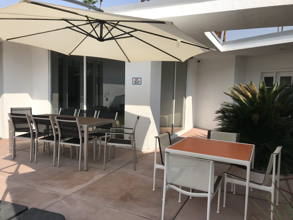 Shady dining area