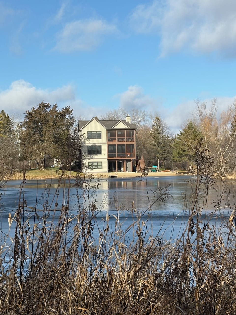 View of house from across the lake.