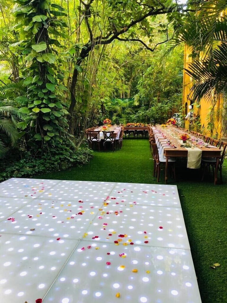 Outdoor banquet area