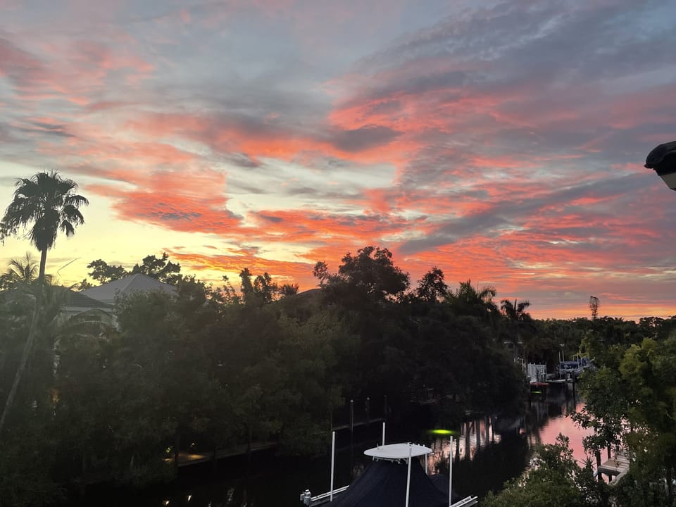 Sunset from the Master bedroom balcony