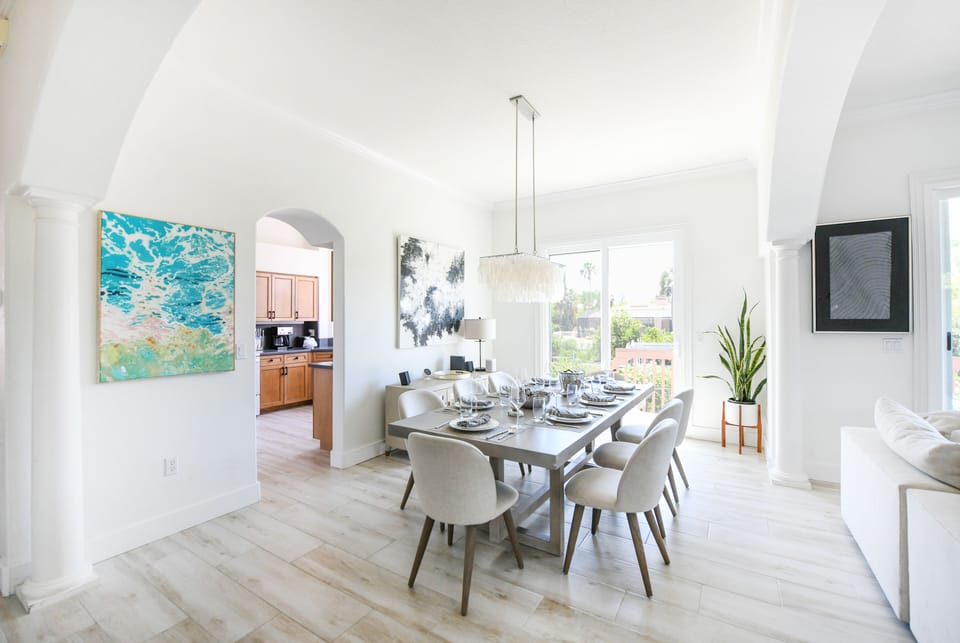 Enjoy views of the canal and sunset directly from your dining room.