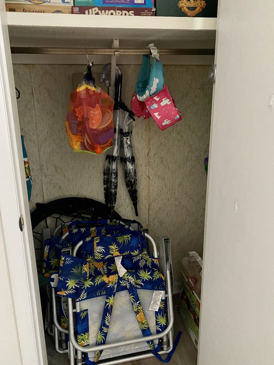 Games, Beach toys, some beach chairs and umbrellas available to use 