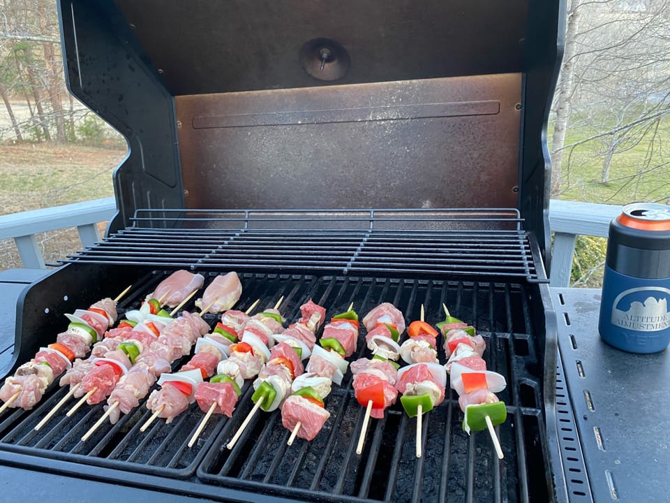 The grill is hard-piped in propane gas so no need to worry about propane tanks.