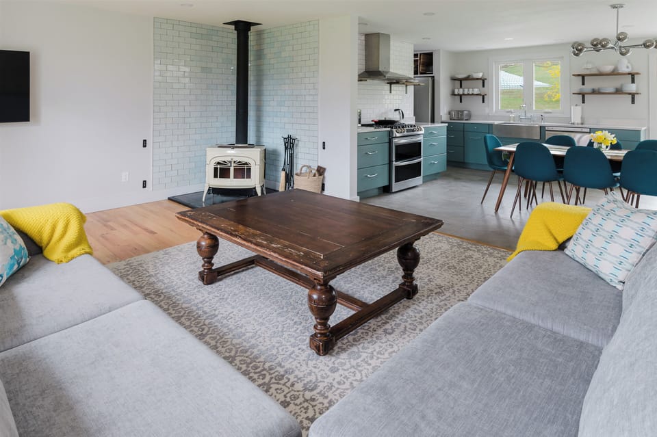 Open plan living room and kitchen 