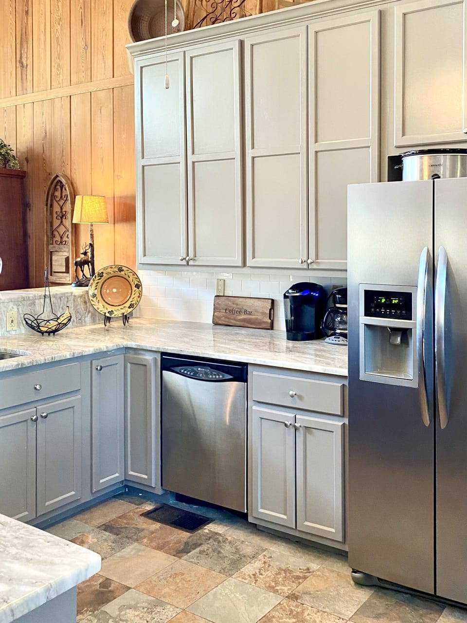 Lots of cabinets and storage. We have the best selection of pots and pans too!