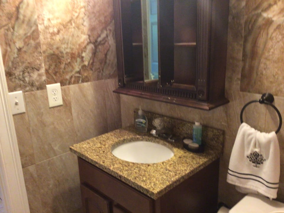 full bath - sink / granite countertops
