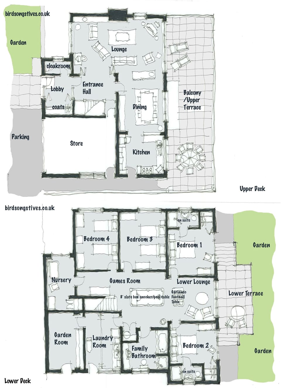 Plans of upper and lower deck