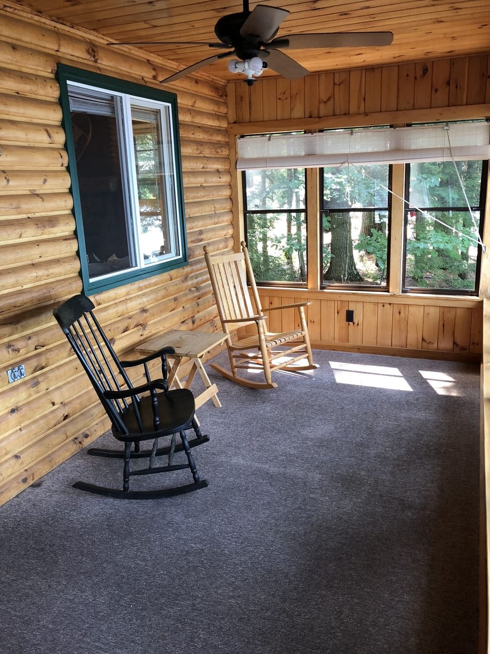 Porch facing lake
