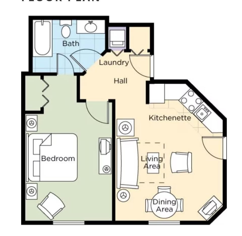 Smaller of two suites for two bedroom lock off