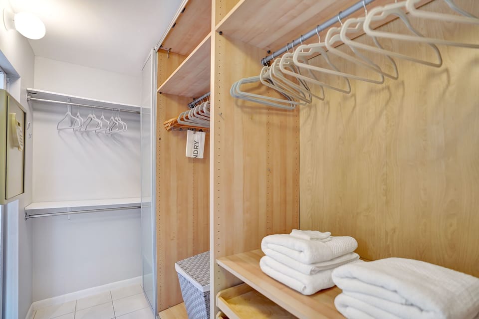 Master walk in closet with safe
