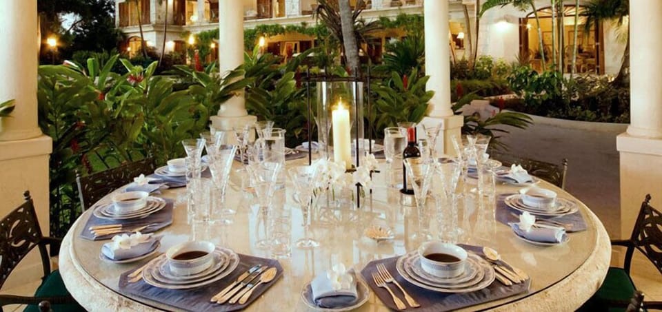 Outdoor banquet area