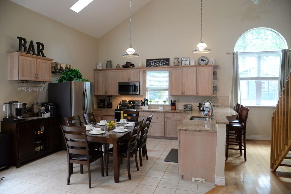 Well-appointed kitchen and coffee bar