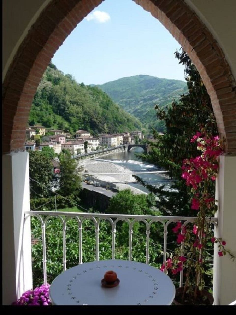 View from one of the 3 terracotta arches of the loggia verandah