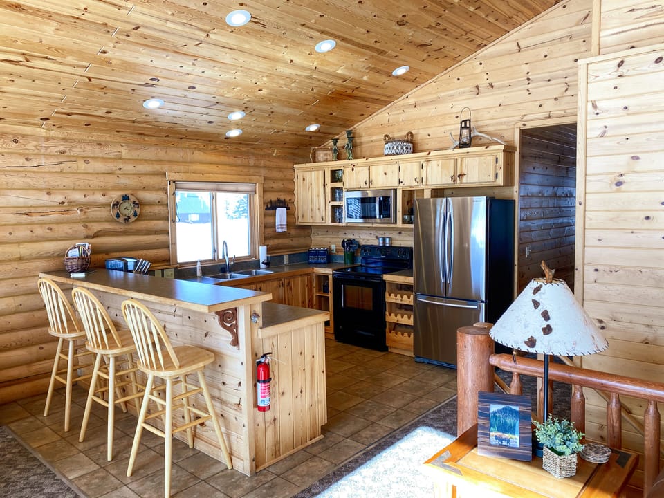 Centrally located kitchen well equipped with everything you need to make meals!