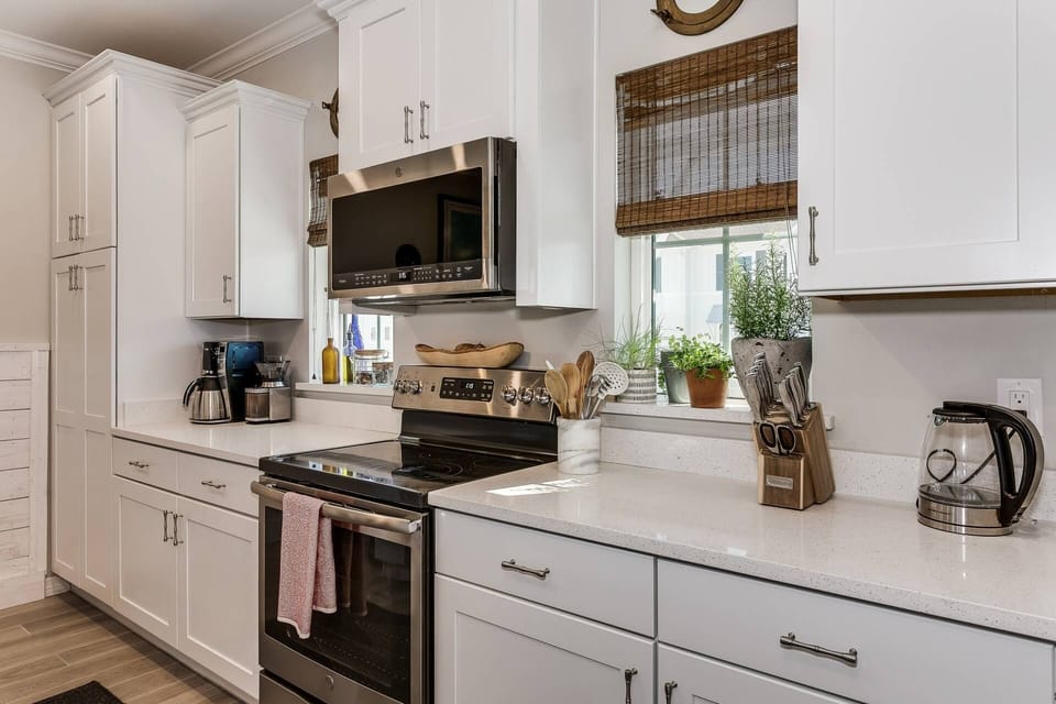 Plenty of counter space for meal preparation