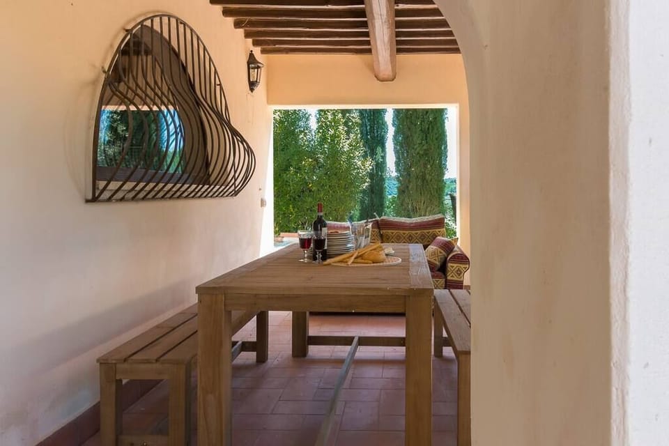 Outdoor Patio Overlooking Vineyards and Montepulciano
