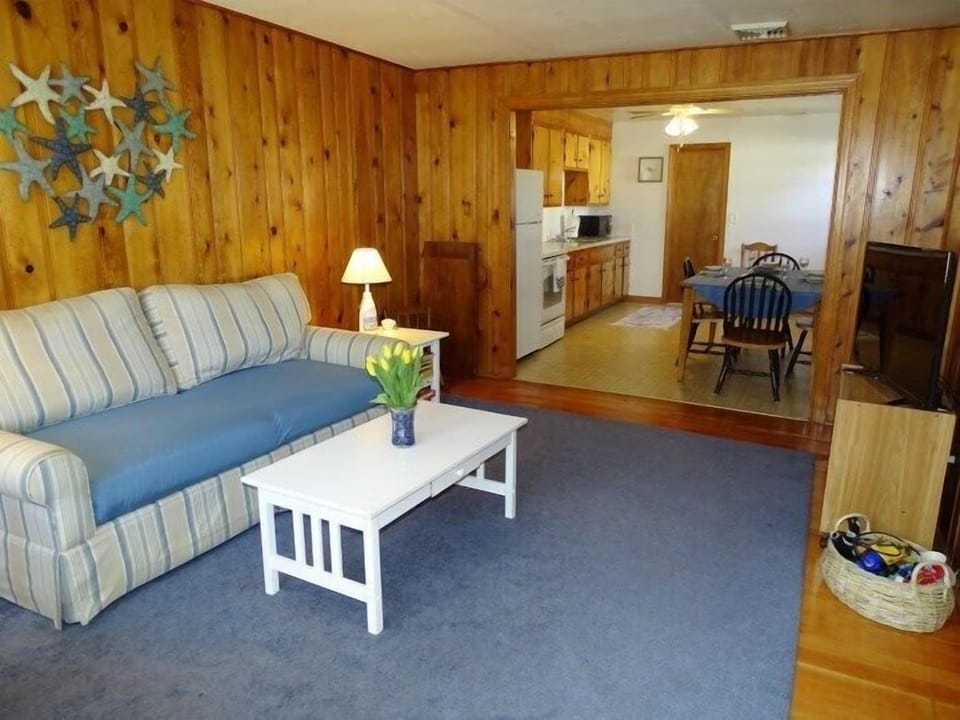 Living Room View into Kitchen and Dining