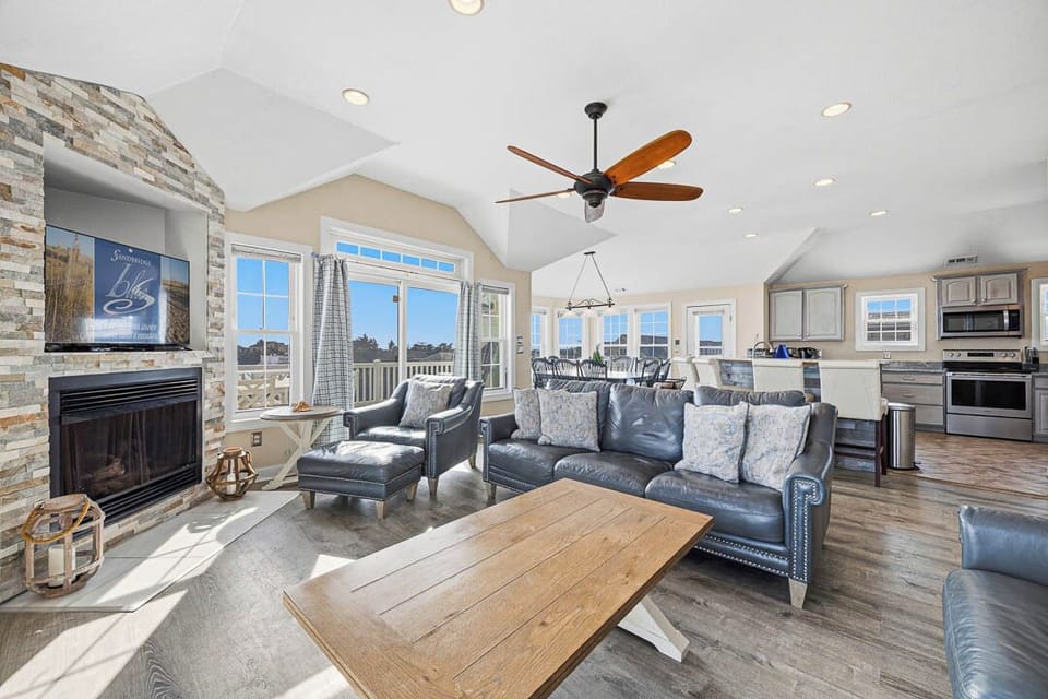 Top-Level Living Room with Deck Access